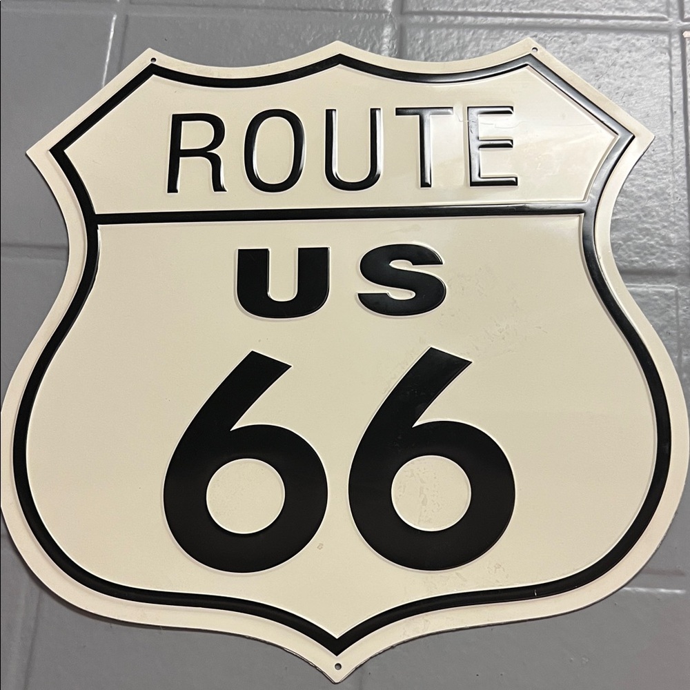 🔥Vintage Route 66 Wall Sign - Black and Cream